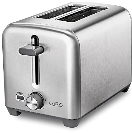 bella 2-Scheiben-Toaster mit extra breiten Toastschlitzen und herausnehmbarem Krümelfach – 6 Bräunungsstufen, Abschaltautomatik und Aufwärmfunktion – Toastbrot, Bagel und Waffeln