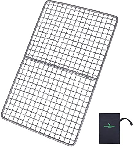 iBasingo Titan Grillrost Outdoor Grillrost Holzkohle BBQ Net Grill Platte Ultraleichtes Backen Kühl Rack Schwere Speisen Kochen Braten Küchenutensilien für Outdoor Camping Wandern Ti2022C