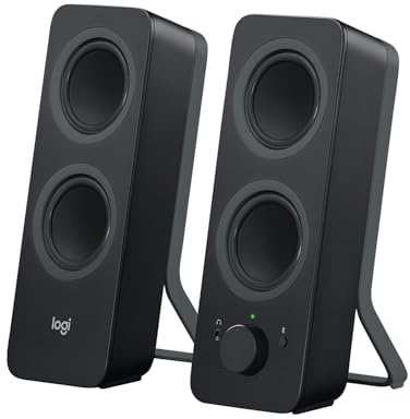 Logitech Z207 Kabellose PC-Lautsprecher, Bluetooth, Stereo Sound, 10 Watt Spitzenleistung, 3.5 mm Eingang, Kopfhörerbuchse, Easy-Switch Feature, EU Stecker, PC/TV/Tablet/Handy - Schwarz