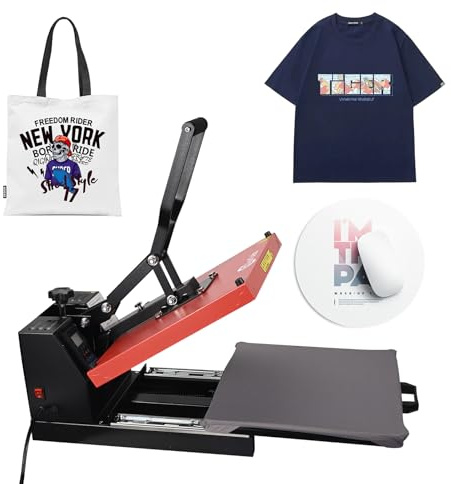 ColorSub Digitale Sublimationsmaschine, 38 x 38 cm (15 x 15), Hitzepresse，Gleit-Thermopresse, geeignet für T-Shirts, Taschen, Kissen, Puzzles, Kleidung,HTV-Vinyl-Projekte 1600 W