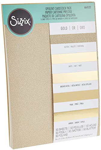 Sizzix - Surfacez Opulenter Karton A4 Gold 50 Blatt