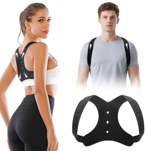 ZAHRVIA Rücken Geradehalter Haltungskorrektur Damen Herren - Verstellbare und Atmungsaktive Haltungstrainer & Schultergurt Posture Corrector für Gerader Rücken (M)