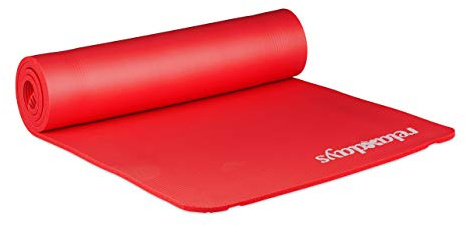 Relaxdays Yogamatte, 1 cm dick, für Pilates, Fitness, gelenkschonend, mit Tragegurt, Gymnastikmatte 60 x 180 cm