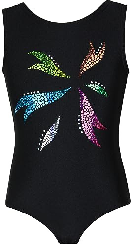 GymStern Mädchen Gymnastikanzug mit Glitzerplättchen – Kurzarm Turnanzug aus Samt oder LYCRA®-Fasern mit Rundhalsausschnitt – Made in Germany