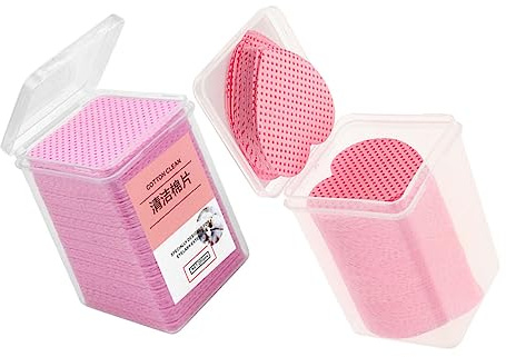 WEKADRIN 400 Blatt Fusselfreie Nagelreinigungspads Saugfähige Baumwollpads für Nagellackentfernung Praktische Makeup entferner Tücher für Unterwegs und Sowie Gelnägel