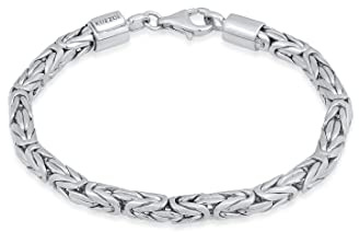 Kuzzoi Buddha Silber Armband für Herren, handgefertigtes Königsketten Armband (5 mm) aus 925 Sterling Silber, massives Königsarmband für Männer, Länge 19 cm