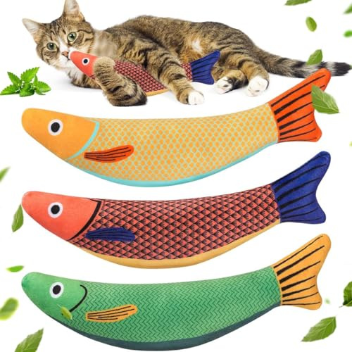 FENQURO 3er Set Interaktive Katzenspielzeuge mit Katzenminze und Baldrian - Spaß und Freude für Ihre Katze, katzenminze kissen, baldrian katze, katzen baldrian