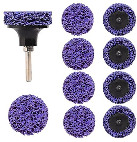 Shineboc 10 Stück CSD Scheibe Schleifscheibe 50mm Schleifaufsatz Lila | für Akkuschrauber Schleifen für Dremel,Reinigungsscheibe Set für Bohrmaschine von Farbe, Rost, Oxidation Reinigen Entfernen