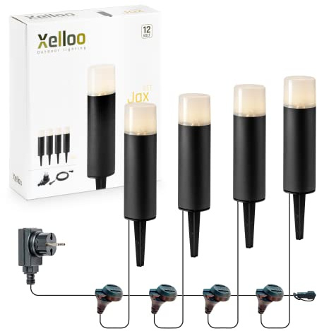 Xelloo Gartenleuchten Set JAX 12V - 4 Stück 1 W LED warmweiß - IP44