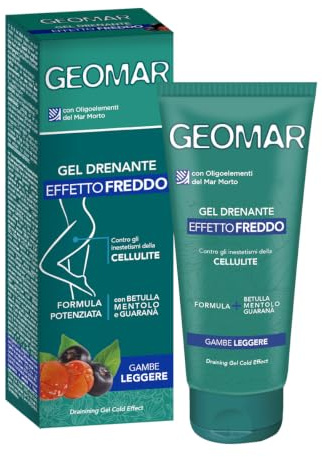 GEOMAR | Kühlender Drainage-Gel, Für leichte Beine, Made in Italy, 200 ml | Gegen Cellulite-Unregelmäßigkeiten