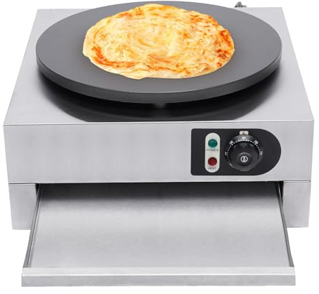 40cm Profi Crepes Eisen und Pfannkuchenmachermaschine 300 °C Crepes Platte Crepe Maker Wrapmaker Pfannkuchen Pfanne Omelette Wrap 3000W