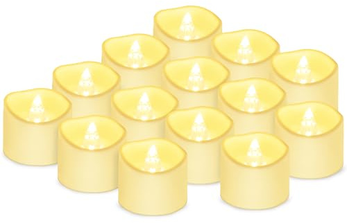 daphomeu Led Kerzen Flackernde Flamme Teelicht, Led Rauchlose Kerzenlampe Elektrische Tee Lampen Votivkerzen,3.2x3.6 cm