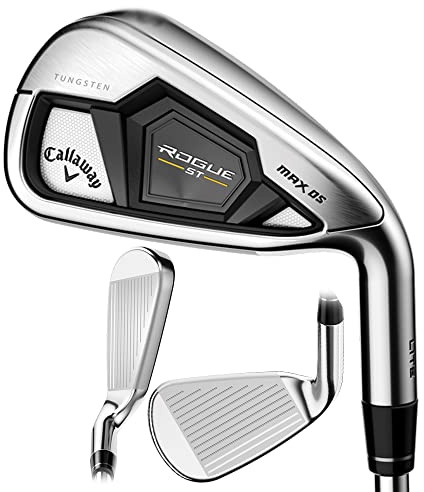 Callaway Golf Rogue ST MAX OS Lite Einzeleisen (rechte Hand, Graphitschaft, Regular Flex, Approach Wedge)