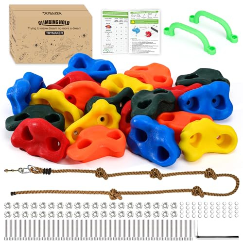 Trymaker Klettergriffe, Kinder Klettersteine für Kletterwand,Stück Kletterwandgriffe Set für Kinder Erwachsene Outdoor
