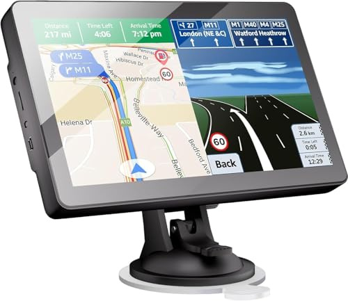 GPS-Navigationsgerät für Auto, 9 Zoll, Schwergewicht, Auto-Navigation mit HD-Touchscreen, multifunktional, Sprachführung 2026, EU-Kartographie installiert, lebenslang, für Auto, LKW, schweres Gewicht