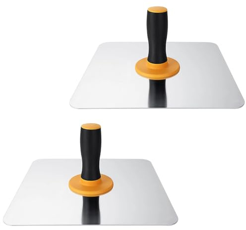 AKOLAFE 2 Stück Maurerkelle 30x30cm Gipserspachtel Stukkateurspachtel Aluminium Putz Hawk Rutschfest Robust Spachtelkasten mit Griff für Trockenbau, Mörtel, Gips, Zement, Putz und Beton