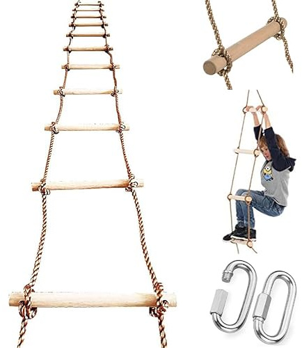 ISOP Kletterstrickleiter 5 m – Strickleiter für Kinder | Baumklettern und Spielgeräte im Innen- und Außenbereich | Zubehör für Schaukeln, Hindernisparcours und Outdoor Abenteuer