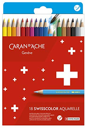 Caran d'Ache 1285.818 Swisscolor 18 wasserlösliche Buntstifte im Karton