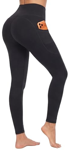DDOBB Sport Leggings Damen Sporthose Mit Taschen High Waist Bauchweg Sportleggins Push Up Gym Yogahose Laufhose Lang Blickdicht Yoga Hosen