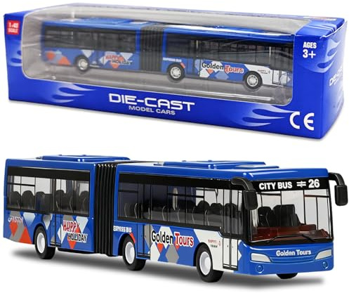 YskerrigToy Bus Spielzeug, Spielzeugauto Mini Bus Auto Zurückziehen Pull Back Spielzeugautos Stadtbus Spielzeugauto Friction Autos BusModell für Jungen Mädchen Geburtstags Geschenke(Blau)