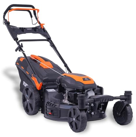 FUXTEC 4in1 Benzin Rasenmäher mit schwenkbarer Vorderachse FX-RM5170agile - 2,9kW | 51cm Schnittbreite & 7-stufige Höhenverstellung 25mm-75mm | 60L Grasfangkorb, Mulchfunktion & Seitenauswurf