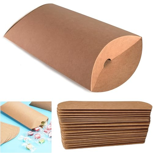 Smaoqingji Geschenkschachtel Schachtel Geschenkbox Klein Geschenkboxen - 20 Stück, Vintage Kissen Geschenk Boxen Kraft Tasche Favour Boxen, für Hochzeit, Bankett, SüßIgkeiten Schachteln