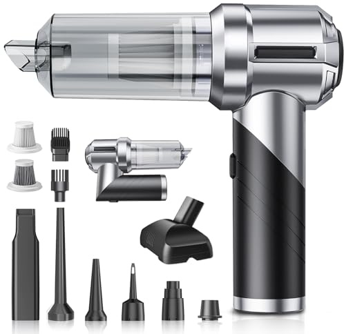 NVKHG Handstaubsauger, 28000Pa Handstaubsauger Akku, 3 in 1 Faltbar Autostaubsauger, Mini Staubsauger mit Bürstenloser Motor, Kabelloser Staubsauger für Auto, Haus, Küche