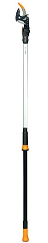 Fiskars Bypass Schneidgiraffe für frische Äste und Zweige, Nicht teleskopierbar, Antihaftbeschichtet, Stahlklinge/Aluminiumstiel, Länge 1,6 m, Schwarz/Orange, UPX82, 1023625