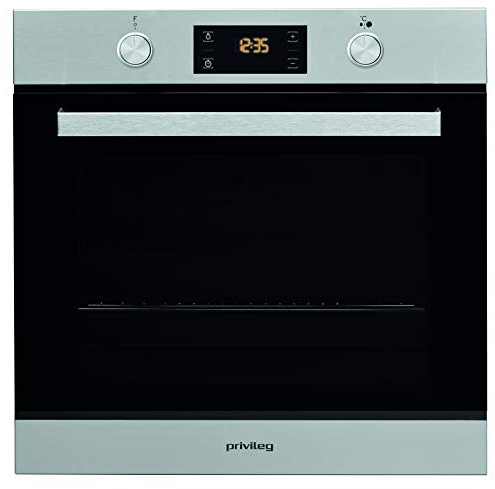 Privileg PBWR6 OH5V IN Einbau-Backofen/ 71 L/Hydrolyse-Reinigungsfunktion/Multifunktions-Umluftbackofen mit 7 Funktionen/Edelstahl/Turn&Go/Click&Clean/Versenkbare Bedienknebel