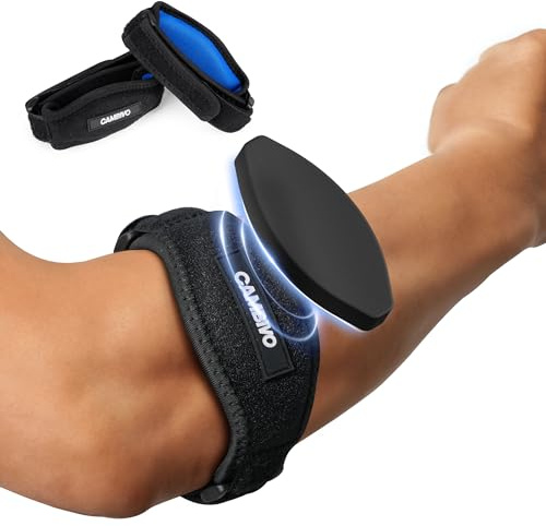 CAMBIVO Tennisarm Bandage 2 Pack verstellbarer, Ellenbogenbandage mit EVA Pad, Bandage Ellenbogen Schmerzlinderung für Tennisarm & Golferarm