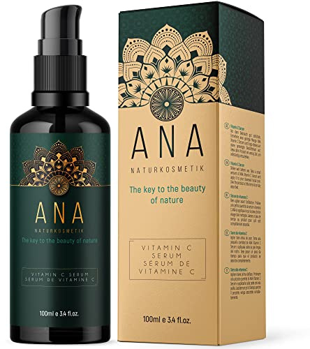 Vitamin C Serum BIO 100ml - Gesichtsserum Vitamin C Vegan - Revitalisierendes Anti Aging Serum - Vitamin C Serum für das Gesicht mit Hanföl & HGA Booster Komplex - ANA Naturkosmetik