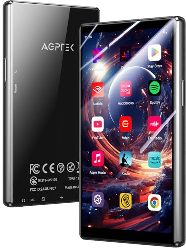 AGPTEK 128GB MP3 Player mit Bluetooth und WLAN, 5 Zoll HD-Touchscreen