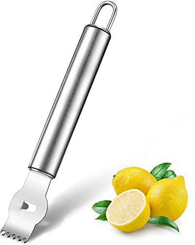 Patelai Zitronen Zester Schäler, Zitrone Edelstahl Zester Reibe Premium Orange Citrus Küchenschäler Werkzeug mit Kanalmesser, Küchenchef Werkzeug Handheld Obst Orangenschäler Küchenwerkzeuge