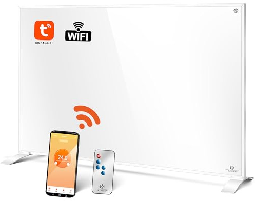 KESSER® Infrarotheizung Infrarot Standgerät & Wandmontage Elektroheizung 550W mit Fernbedienung Thermostat & App-Steuerung Elektrisch Heizpaneel Heizung Konvektor Standfüße