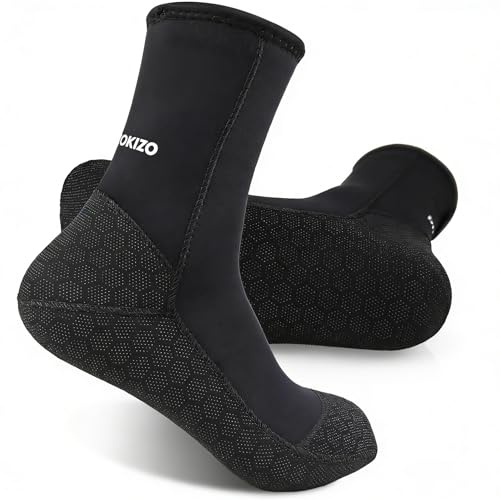 PAWHITS Neopren-Socken für Neoprenanzug 3 mm Thermosocken rutschfest für Herren und Damen zum Tauchen Schnorcheln Schwimmen Surfen Segeln Kajakfahren M Schwarz