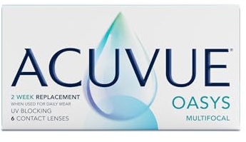 ACUVUE OASYS MULTIFOCAL Kontaktlinsen – Gleitsichtlinsen für den Nah-, Zwischen- und Fernbereich – 5,25 dpt und BC 8,4 – Addition H – Mit UV Schutz und Austrocknungsschutz – 6 Linsen