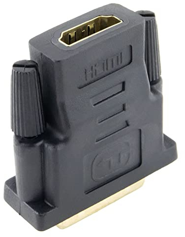 Seki HDMI Adapter; HDMI A Buchse auf DVI-D (24+1) Stecker; Bidirektionaler DVI-Stecker auf HDMI-Buchse; vergoldete Kontakte - Schwarz