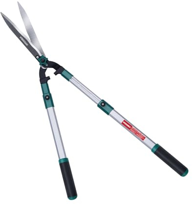 HYCHIKA Teleskop Heckenschere Hand Heckenschere Manuell 111CM, Handheckenschere, Hochwertige Stahl-Klingen, Klingenlänge: 214 MM, Buschschere, Für Form- und Rückschnitt von Hecken und Büschen