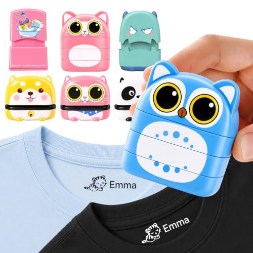 Personalisierter Stempel, Kids Namen Textilstempel, Personalisierte Stempel Kinder kleidung Kindergarten Benutzerdefinierter Namensstempel, 13 Stile und 36 Symbole