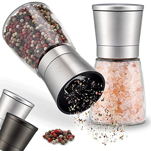 Zolmer® Salz und Pfeffermühle Set 2 Stück – Gewürzmühle Edelstahl, Einstellbares Keramikmahlwerk, 2-teilig, Spülmaschinengeeignet