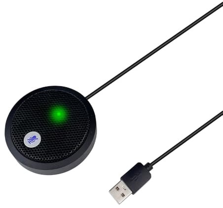 Fyvadio USB Mikrofon, Desktop PC Mikrofon, Stummschalttaste mit LED-Anzeige, Geräuschunterdrückung, Omnidirektionales Kondensator-Mikrofon für PC, Plug & Play, kompatibel mit Mac OS X und Windows