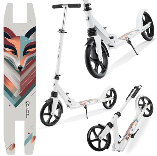 HyperMotion Zweirad-Scooter Vibe für Kinder ab 7 Jahren und Jugendliche, maximale Belastung bis 100 kg, Aluminium, faltbar, verstellbare Lenkerhöhe, ABEC-7-Lager, 200-mm-Räder