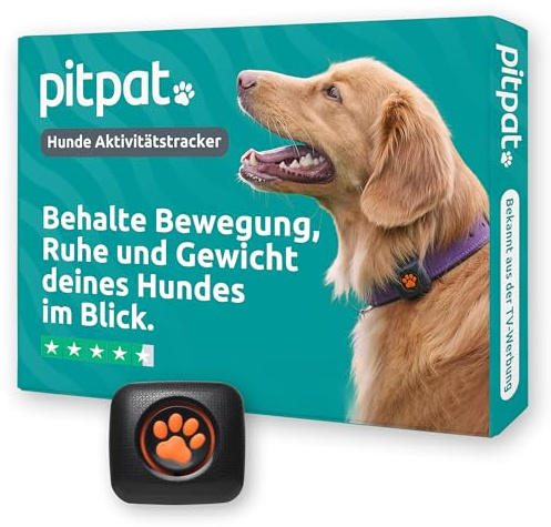 PitPat Aktivitäts & Fitness Tracker für Hunde (ohne GPS) – kein Aufladen oder Abo erforderlich – Geeignet für alle Hunde und Halsbänder – Intelligenter Haustier Aktivitätstracker – 100 % wasserdicht