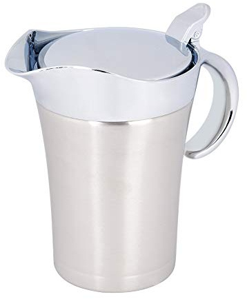 Saucentopf aus Edelstahl 304, Sauciere-Servierkrug mit Deckel, Doppelwandige Saucen-Sauciere, Servierkrug, Eimer für Soßensaft, Tomatensauce, Salatdressing(Large 750ml)