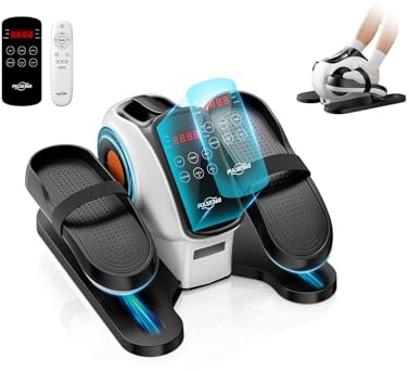 Mini Ellipsentrainer Untertisch Elektrischer Crosstrainer für Zuhause mit 15 Stufen Widerstand, 15 Geschwindigkeit, P1-P5 Automatikmodi, Display, Leise Pedaltrainer für Senioren mit Fernbedienung