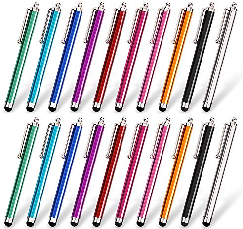 homEdge Universal Capacitive Touchscreen Stylus Pen Kompatibel mit iPad, iPhone, Samsung, Kindle Touch, Kompatibel mit allen kapazitiven Touchscreen-Geräten 10 Farben 20er Pack