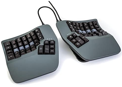 KINESIS Advantage360 Split Ergonomische Tastatur - USB-C | Mechanische Schalter | Voll programmierbar | Konturierte Form | Verstellbares Zelt | PBT-Tastenkappen