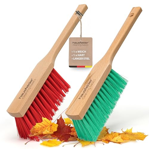 Hausfelder Handfeger 2er Set, Handbesen, Kehrbesen für Garten & Outdoor, mit harten Kunststoffborsten, Kleiner Besen für draußen