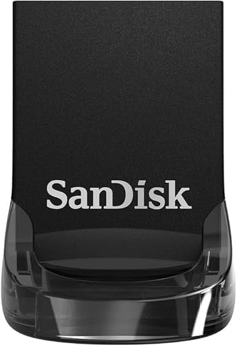 SANDISK Ultra Fit USB 3.2 Flash-Laufwerk 256 GB (Für Laptops, Spielkonsolen und Auto-Audiosysteme, Plug-and-Stay, 400 MB/s Lesen, RescuePRO Deluxe Software)