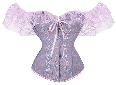 Damen-Korsett mit Schnürung, Blumenprint, Vintage-Stil, Unterbrustkorsett, Verschluss vorne, Bustier, Taillenmieder, Formunterwäsche